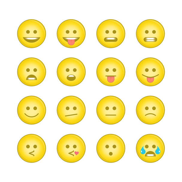 Emoticon smile icons set 4. - Vector, Image