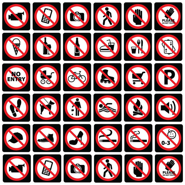 Collection prohibition sign. symbol for web site Computer and mobile vector - Vector, Image