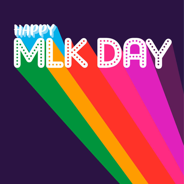 Eine abstrakte Illustration afrikanischer Flaggenfarben und Regenbogenfarben auf dunkelblauem Hintergrund zur Feier des MLK Day - Foto, Bild