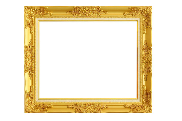 Золота рамка картини на білому тлі
. - Фото, зображення