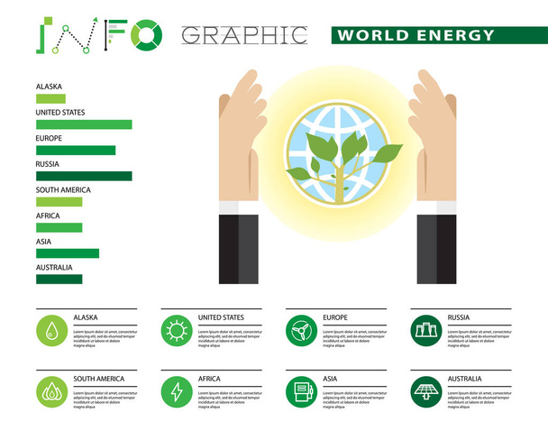 Infographic shows lower energy consumption - Vector, Image