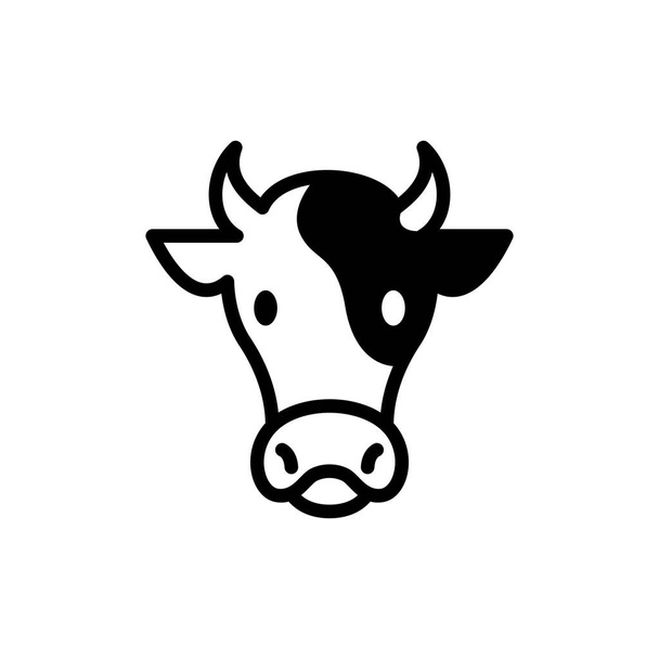 vaca cabeza logo vector icono ilustración - Vector, imagen