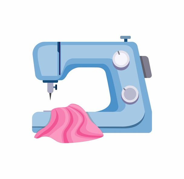 сучасна швейна машина, автоматична пошивальна машина мультяшна плоска ілюстрація Вектор ізольовано на білому тлі
 - Вектор, зображення