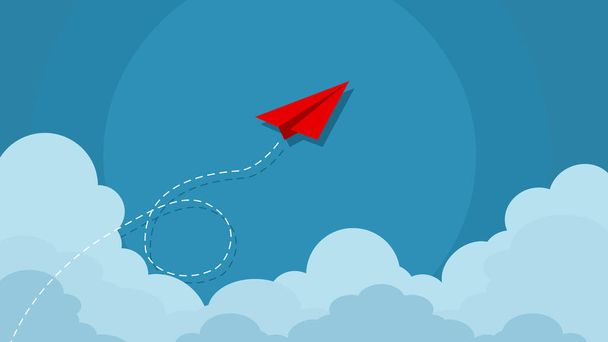 Red paper airplane. Business success concept. vector illustration eps - Vector, Image