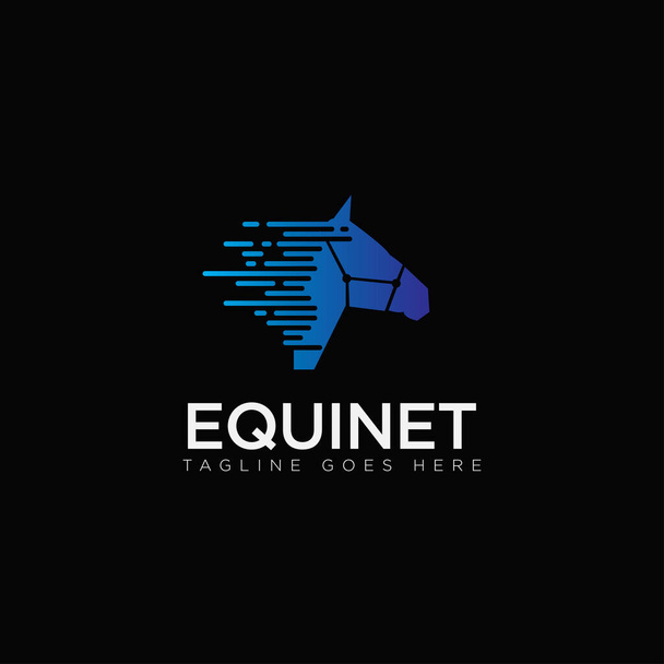 Logotipo do equinete, com cabeça de cavalo se movendo mais rápido - Vetor, Imagem
