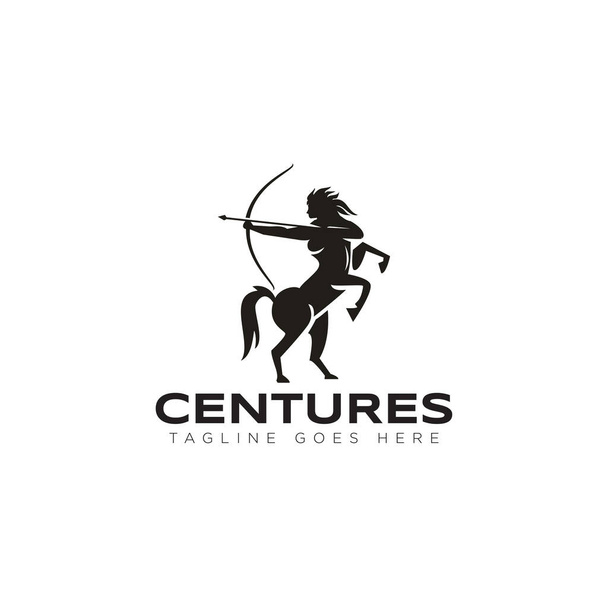 archer logo, with woman centaur vector - Vector, Image