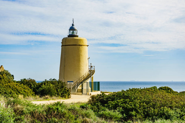 Carbonera lighthouse located on Punta Mala, La Alcaidesa, Spain. Lantern overlooks the Strait of Gibraltar. - Foto, immagini