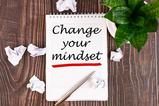 Change Your Mindset, business motivational inspirational quotes, words typography lettering concept - Foto, Imagen