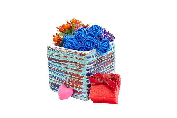 Valentinstag Red Gift Box für Ring oder Ohrringe - Foto, Bild
