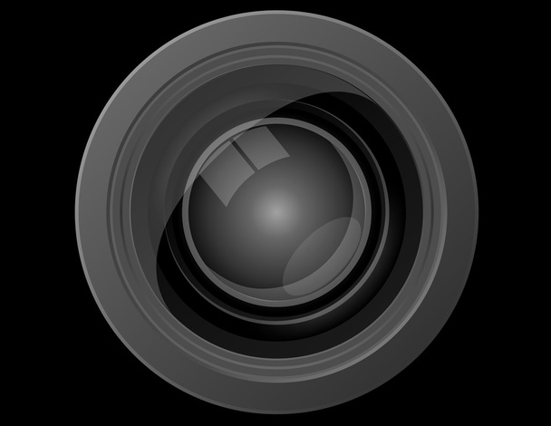 Fechar Vista frontal de uma lente de câmera
 - Vetor, Imagem