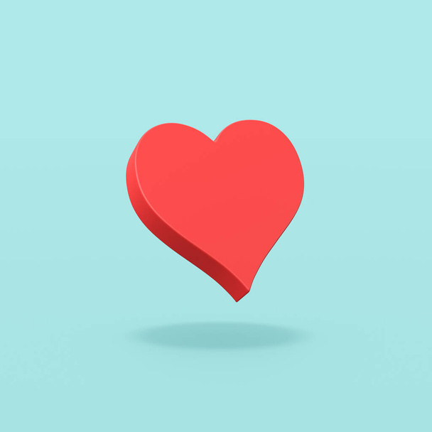 Czerwone serce Symbol kształt na niebieskim tle - Zdjęcie, obraz