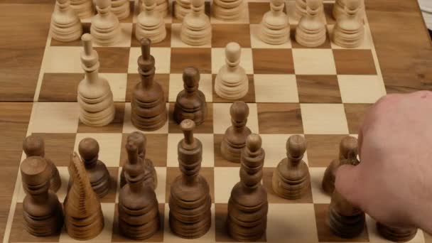 Ataques de caballeros. figura caballero de ajedrez sigue adelante. proceso de juego - Imágenes, Vídeo