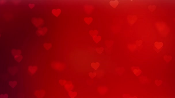 abstrakter Valentinshintergrund mit Bokeh und Herzen - Filmmaterial, Video