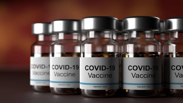 コロナウイルスワクチンの3Dイラスト - 写真・画像