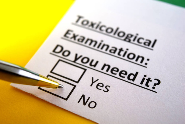 One person is answering question about toxicological examination. - Photo, Image