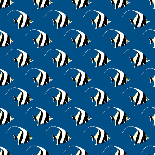Abstract seamless pattern with fish - ベクター画像