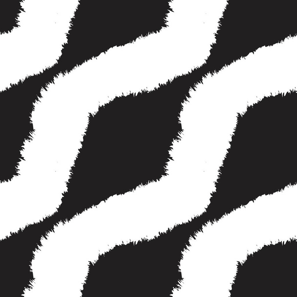 Μαύρο και άσπρο πινέλο σχέδιο μοτίβο γούνα για εκτυπώσεις μόδας, homeware, γραφικά, υπόβαθρα - Διάνυσμα, εικόνα
