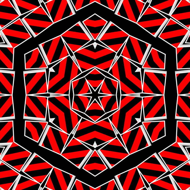 шаблон и дизайн многих геометрических 3D иллюстраций квадратов с красными и черными диагональными полосами каждый в белой рамке - Фото, изображение