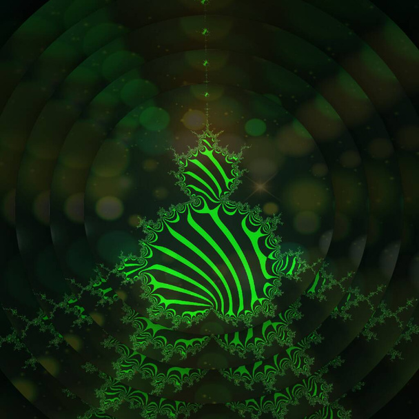 složitý tmavě zelený fraktál tvaru listových žil na vzorovaném pozadí - Fotografie, Obrázek
