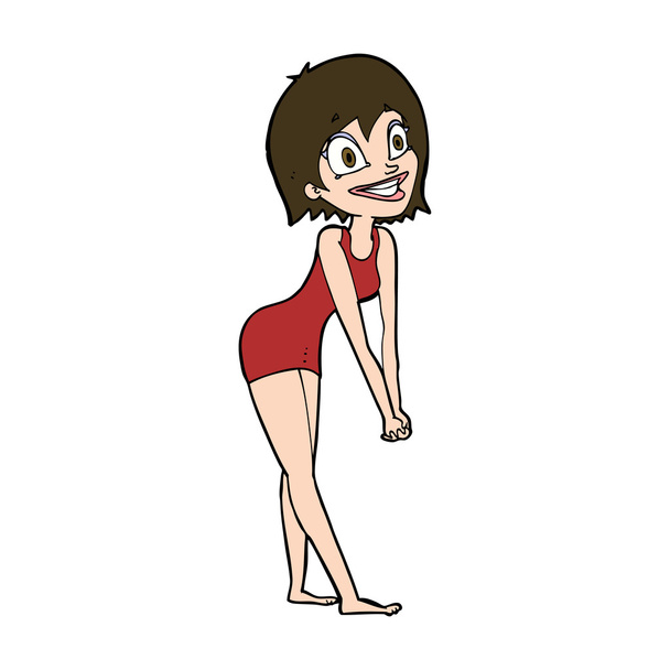 cartoon excited woman - Vector, Image