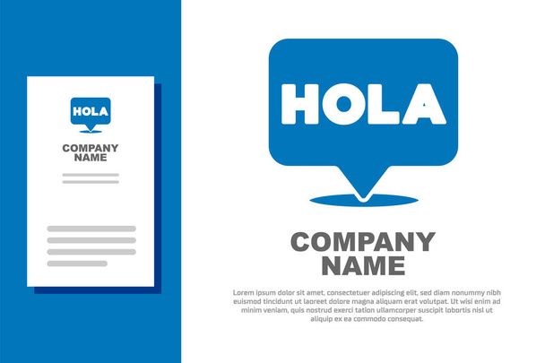 Icona blu Hola isolata su sfondo bianco. Elemento modello di design logo. Vettore - Vettoriali, immagini