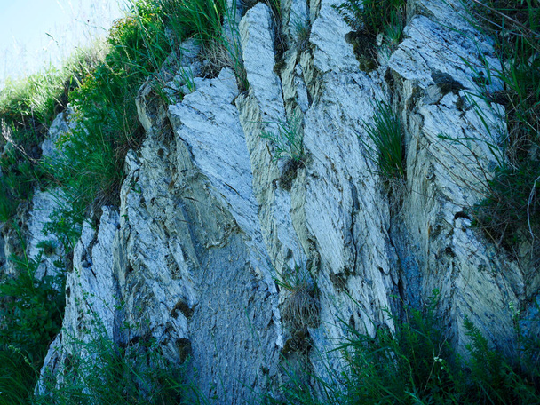 Rezerwat przyrody Przlin - tzw. gołąbki, czyli ekspozycje dużych krystalicznych gipsów o wysokości do 3 m (nazywane są również szkłem ze względu na połysk powierzchni w słońcu) - Zdjęcie, obraz