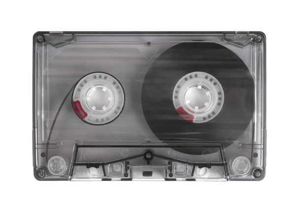 Przezroczysta kaseta audio izolowana na białym tle - Zdjęcie, obraz