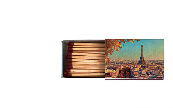 Matches in an open box on a white insulated background - Photo, Image