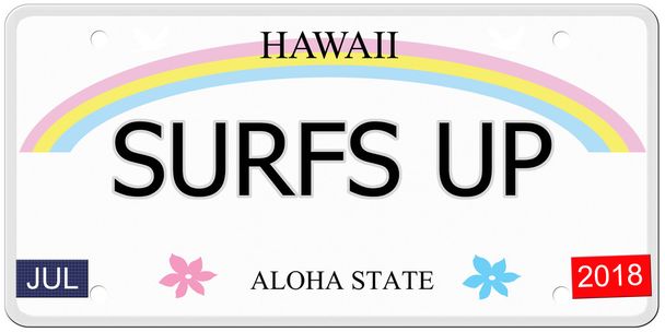 ハワイ ライセンス プレートをサーフィン - 写真・画像