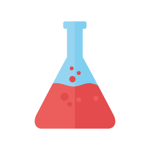 investigación química frasco ciencia estilo plano - Vector, imagen