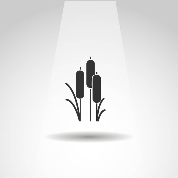 Ícone de junco. ícone de junco de rio ou lago, ícone de planta simples de junco - Vetor, Imagem