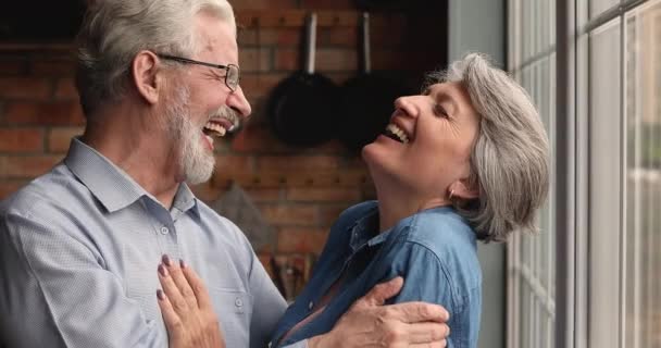 Older married couple in love family portrait - Materiaali, video