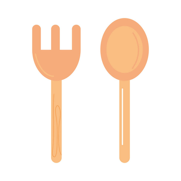 fork and spoon cutlery vector design - Vector, Image