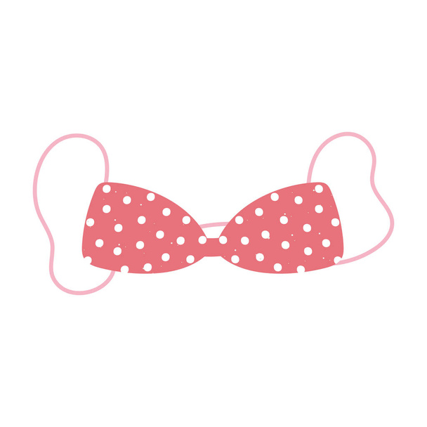dotted red bra fashion icon in cartoon style - Vector, Image