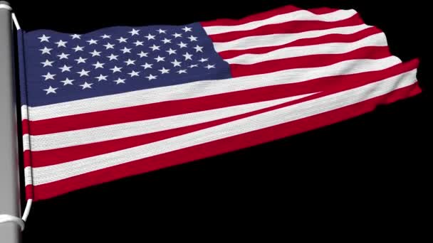 Le drapeau des États-Unis d'Amérique flotte dans un courant constant de vent. - Séquence, vidéo