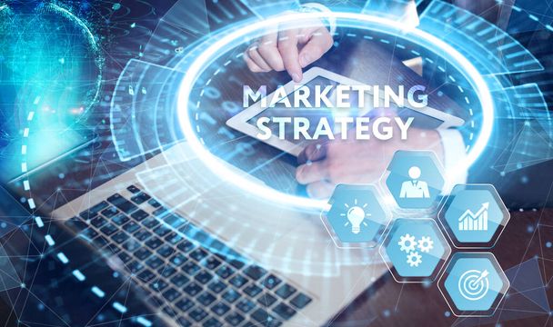 ビジネス、テクノロジー、インターネット、ネットワークの概念。デジタルマーケティングコンテンツ企画広告戦略コンセプト - 写真・画像