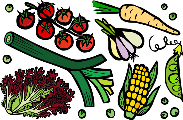 Cool Set de verduras saludables
 - Vector, imagen
