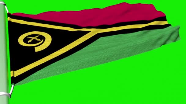 Флаг Вануату развевался в постоянном потоке ветра. - Кадры, видео