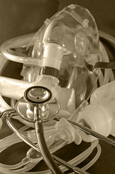Medical devices and intravenous solution for emergency medicine. - Photo, Image