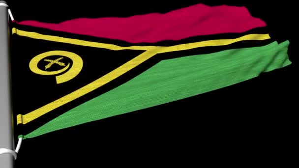 La bandiera Vanuatu sventolava in un flusso costante di vento. - Filmati, video