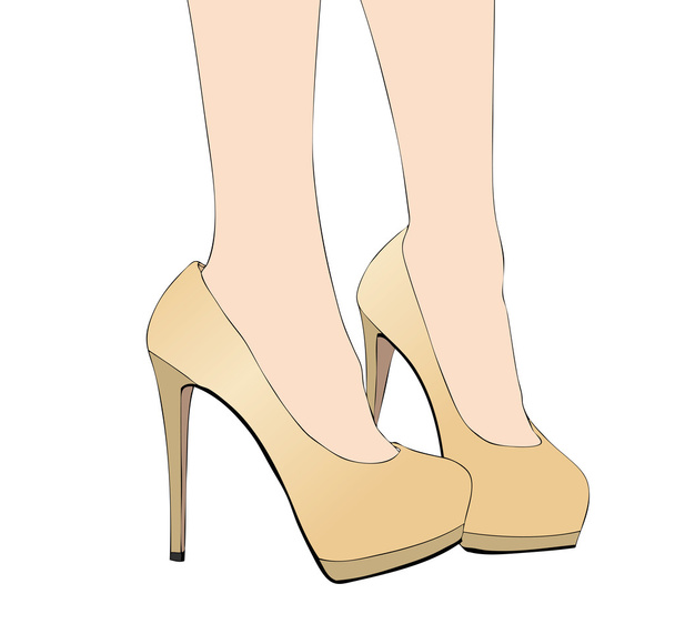 Ilustración de una mujer con un par de zapatos muy sexy
 - Foto, Imagen