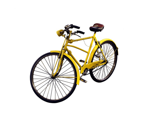 eski sarı Bisiklet - Fotoğraf, Görsel