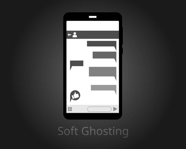 soft ghosting by being slowly ignore and only send emoticon to reply vector - Vector, Image