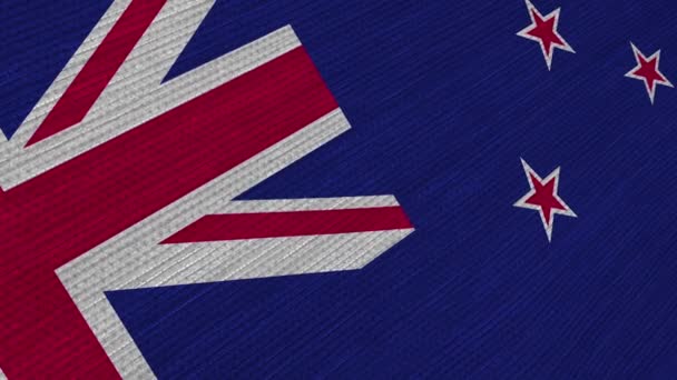 Flaga Nowej Zelandii wisi w stałym strumieniu wiatru. - Materiał filmowy, wideo