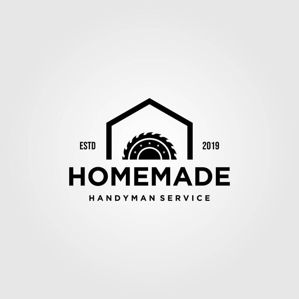 домашняя промышленность шлифовка ремесленник мастер винтажный дизайн логотипа иллюстрации - Вектор,изображение