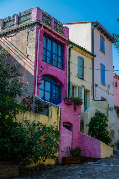 Collioure tengerparti falu a Vermeille partján, Occitaniában. - Fotó, kép