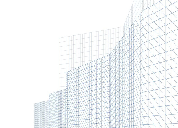 Stadt abstrakte Architektur 3D Illustration Hintergrund - Foto, Bild