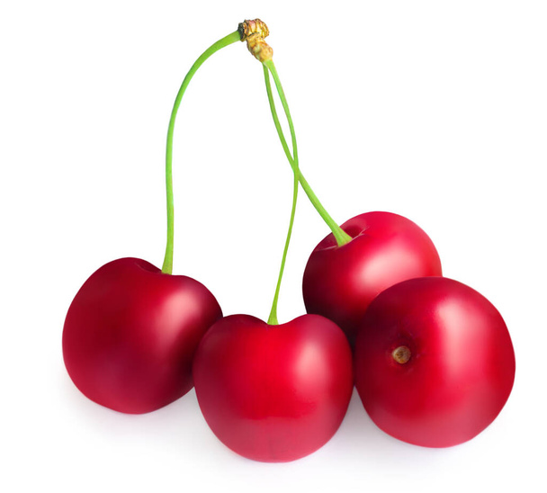Cherry isolated on white background.  Fresh Cherry berry closeup - Foto, Imagen