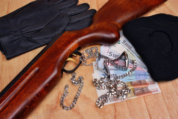  věci bandita a ukradený lup zloději  - Fotografie, Obrázek