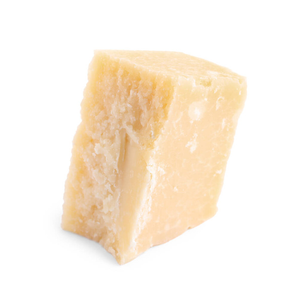 Piece of delicious parmesan cheese isolated on white - Foto, afbeelding